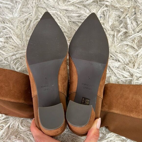 NWOB Stuart Weitzman Carly 5050 Suede Stretch Over The Knee Boots in Coffee sz 5 - Picture 9 of 11